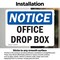 Signmission Office Drop Box, 5 in W x Rectangle, Vinyl Decal OS-2PACK-NS-D-35-L-16935 - alternate 3